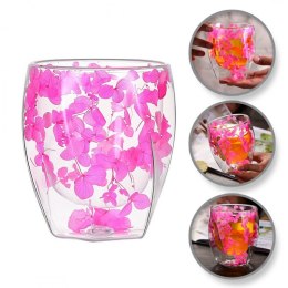 Szklanka termiczna z hortensją w środku róż z bielą 250 ml 1szt SZK90