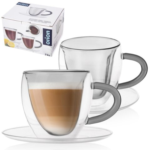 Filiżanki termiczne ze spodkiem do kawy herbaty DOUBLE 160ml 2 sztuki ORION 129494 Filiżanki termiczne ze spodkiem do kawy herbaty DOUBLE 160ml 2 sztuki ORION 129494