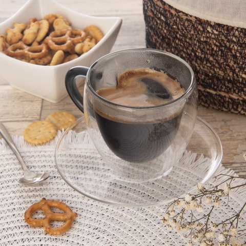 Filiżanki termiczne ze spodkiem do kawy herbaty DOUBLE 160ml 2 sztuki ORION 129494 Filiżanki termiczne ze spodkiem do kawy herbaty DOUBLE 160ml 2 sztuki ORION 129494