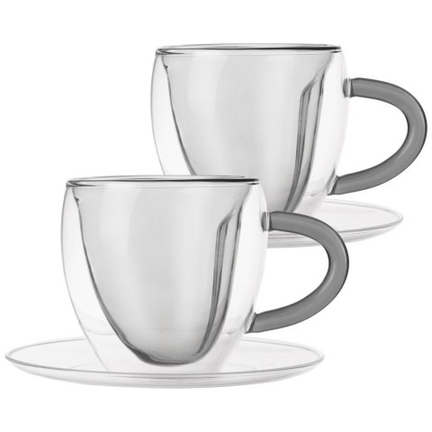 Filiżanki termiczne ze spodkiem do kawy herbaty DOUBLE 160ml 2 sztuki ORION 129494 Filiżanki termiczne ze spodkiem do kawy herbaty DOUBLE 160ml 2 sztuki ORION 129494