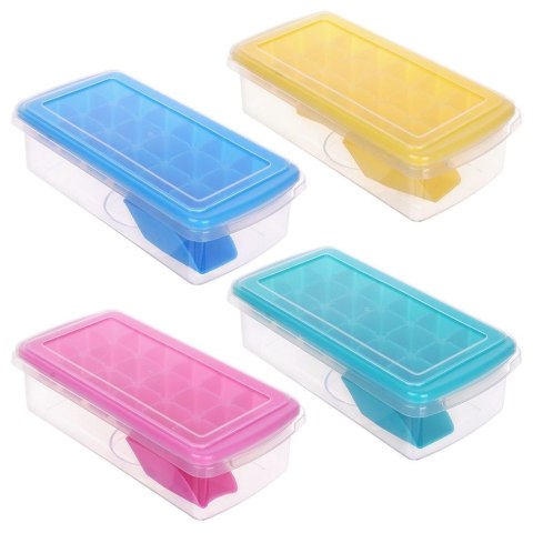 Forma foremka do kostek lodu z pokrywką pojemnik i łopatka na lód kostki EXCELLENT HOUSEWARE 122210 Forma foremka do kostek lodu z pokrywką pojemnik i łopatka na lód kostki EXCELLENT HOUSEWARE 122210