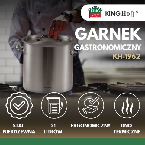 Garnek gastronomiczny 30cm 21L stal nierdzewna KINGHOFF KH-1962 Garnek gastronomiczny 30cm 21L stal nierdzewna KINGHOFF KH-1962
