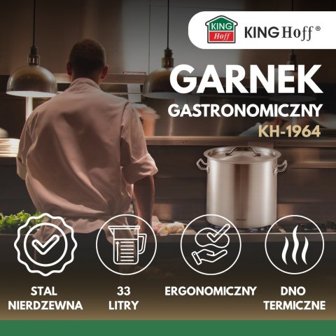 Garnek gastronomiczny 35cm 33L stal nierdzewna KINGHOFF KH-1964 Garnek gastronomiczny 35cm 33L stal nierdzewna KINGHOFF KH-1964