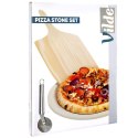 KAMIEŃ DO PIECZENIA PIZZY SZAMOTOWY Z ŁOPATĄ I NOŻEM 3 ELEMENTY VILDE 279072 KAMIEŃ DO PIECZENIA PIZZY SZAMOTOWY Z ŁOPATĄ I NOŻEM 3 ELEMENTY VILDE 279072
