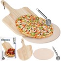 KAMIEŃ DO PIECZENIA PIZZY SZAMOTOWY Z ŁOPATĄ I NOŻEM 3 ELEMENTY VILDE 279072 KAMIEŃ DO PIECZENIA PIZZY SZAMOTOWY Z ŁOPATĄ I NOŻEM 3 ELEMENTY VILDE 279072