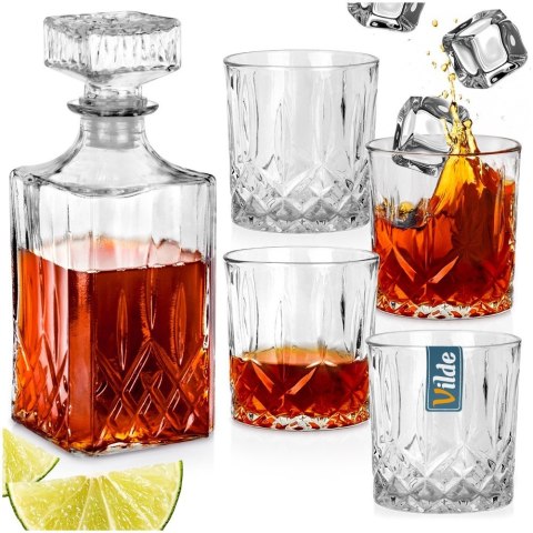 Karafka i szklanki do whisky nalewki na alkohol 900ml zestaw 5-ele VILDE 139665 Karafka i szklanki do whisky nalewki na alkohol 900ml zestaw 5-ele VILDE 139665