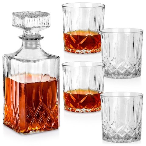 Karafka i szklanki do whisky nalewki na alkohol 900ml zestaw 5-ele VILDE 139665 Karafka i szklanki do whisky nalewki na alkohol 900ml zestaw 5-ele VILDE 139665