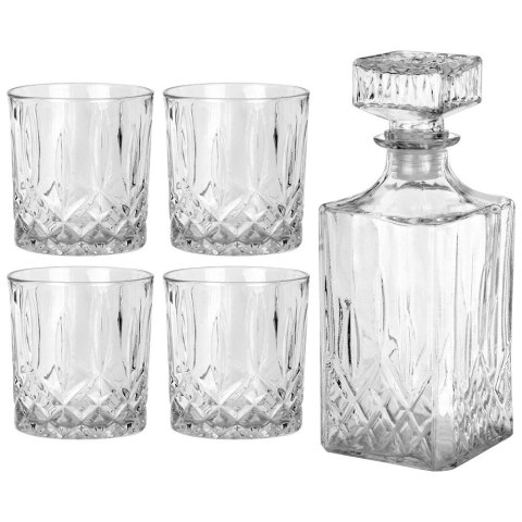 Karafka i szklanki do whisky nalewki na alkohol 900ml zestaw 5-ele VILDE 139665 Karafka i szklanki do whisky nalewki na alkohol 900ml zestaw 5-ele VILDE 139665