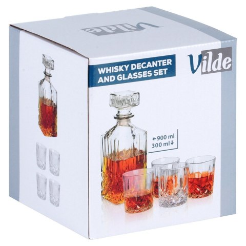 Karafka i szklanki do whisky nalewki na alkohol 900ml zestaw 5-ele VILDE 139665 Karafka i szklanki do whisky nalewki na alkohol 900ml zestaw 5-ele VILDE 139665