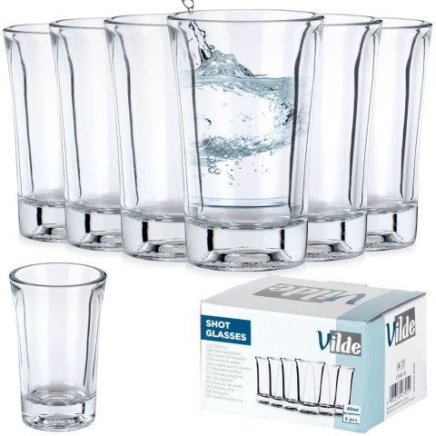 Kieliszki do wódki 40ml szklane zestaw kieliszków kieliszek 6 sztuk VILDE 139619 Kieliszki do wódki 40ml szklane zestaw kieliszków kieliszek 6 sztuk VILDE 139619