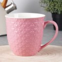 Kubek ceramiczny do kawy herbaty serca duży 580 ml różowy ORION 128847