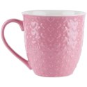 Kubek ceramiczny do kawy herbaty serca duży 580 ml różowy ORION 128847