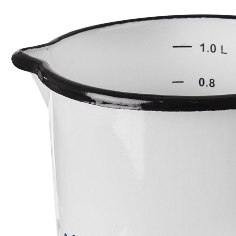 Kubek emaliowany z miarką do odmierzania podgrzewania biały 1.2L MODROBILA ORION 113513