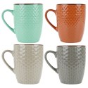 Kubki ceramiczne do kawy herbaty 400 ml zestaw kubków 4 sztuki VILDE 139672 Kubki ceramiczne do kawy herbaty 400 ml zestaw kubków 4 sztuki VILDE 139672