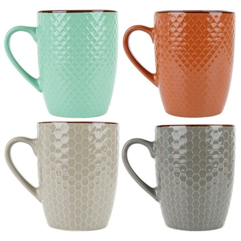 Kubki ceramiczne do kawy herbaty 400 ml zestaw kubków 4 sztuki VILDE 139672 Kubki ceramiczne do kawy herbaty 400 ml zestaw kubków 4 sztuki VILDE 139672