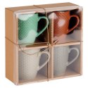 Kubki ceramiczne do kawy herbaty 400 ml zestaw kubków 4 sztuki VILDE 139672 Kubki ceramiczne do kawy herbaty 400 ml zestaw kubków 4 sztuki VILDE 139672