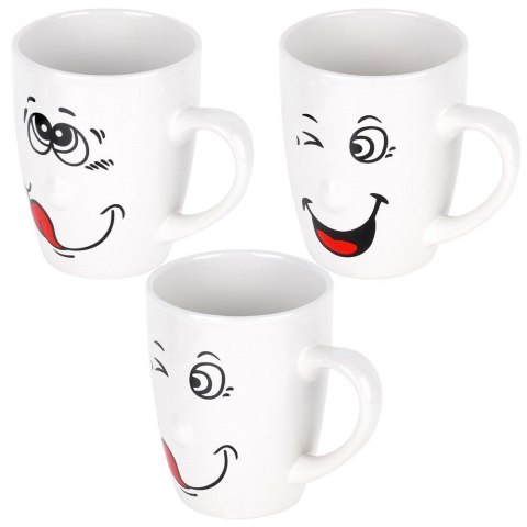 Kubki ceramiczne do kawy herbaty buźki 350 ml zestaw kubków 6 sztuk VILDE 139699