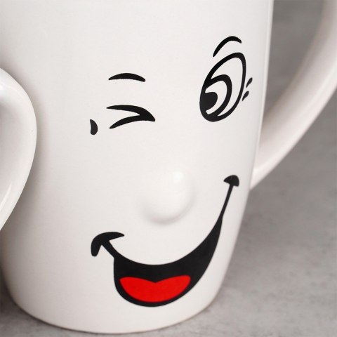 Kubki ceramiczne do kawy herbaty buźki 350 ml zestaw kubków 6 sztuk VILDE 139699