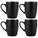 Kubki ceramiczne do kawy herbaty czarne 400 ml zestaw kubków 4 sztuki VILDE 139673