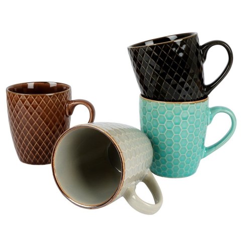 Kubki ceramiczne do kawy herbaty do kawy herbaty 250ml zestaw kubków mix kolorów 4 szt ORION 128812
