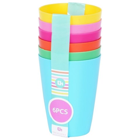 Kubki plastikowe wielorazowe 280 ml zestaw kubków mix kolorów 6 sztuk EXCELLENT HOUSEWARE 139637 Kubki plastikowe wielorazowe 280 ml zestaw kubków mix kolorów 6 sztuk EXCELLENT HOUSEWARE 139637