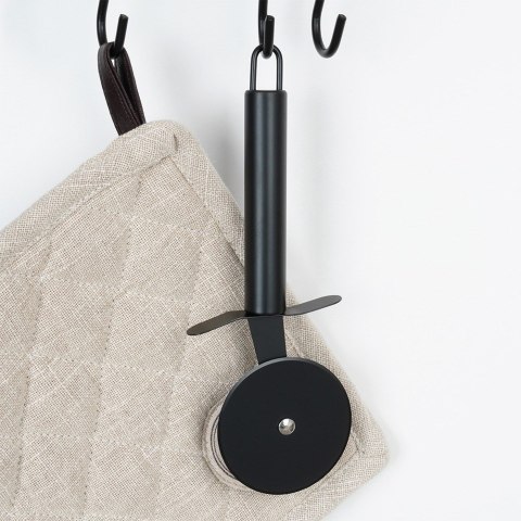 Nóż do krojenia pizzy stalowy czarny radełko 20cm VILDE 259712 Nóż do krojenia pizzy stalowy czarny radełko 20cm VILDE 259712