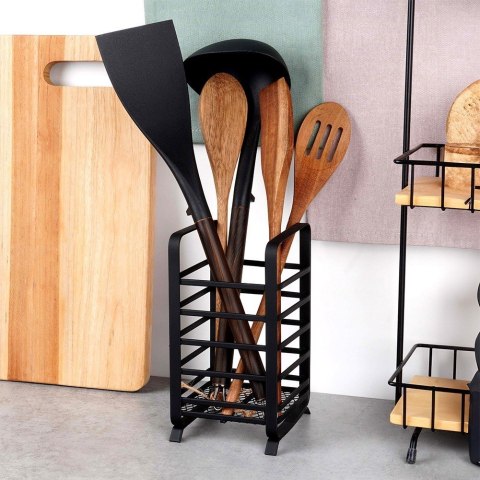 Ociekacz stojak na sztućce metalowy czarny MISTY 17.5cm NAVA 10-186-030
