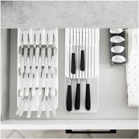 Organizer na noże przybory sztućce do szuflady biały 39x14.5x7.5cm VILDE 229012-B Organizer na noże przybory sztućce do szuflady biały 39x14.5x7.5cm VILDE 229012-B