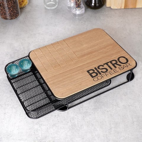 Organizer pojemnik na kapsułki do kawy metalowy czarny 30.5x24x6.5cm BISTRO VILDE 229101 Organizer pojemnik na kapsułki do kawy metalowy czarny 30.5x24x6.5cm BISTRO VILDE 229101