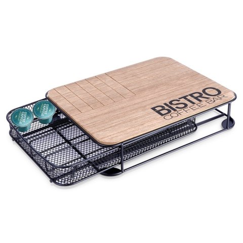 Organizer pojemnik na kapsułki do kawy metalowy czarny 30.5x24x6.5cm BISTRO VILDE 229101 Organizer pojemnik na kapsułki do kawy metalowy czarny 30.5x24x6.5cm BISTRO VILDE 229101