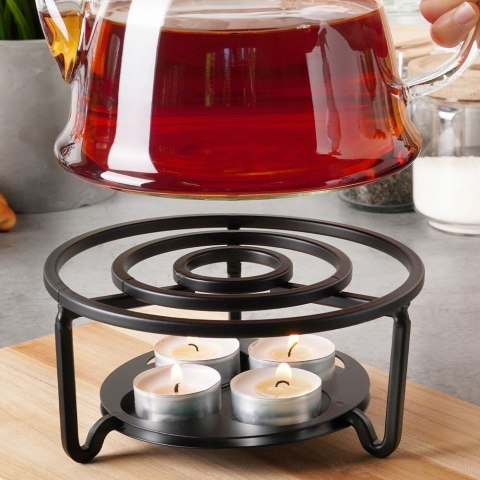 Podgrzewacz do dzbanka kubka herbaty metalowy świecznik x4 tealight VILDE 229148 Podgrzewacz do dzbanka kubka herbaty metalowy świecznik x4 tealight VILDE 229148