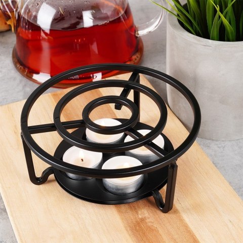 Podgrzewacz do dzbanka kubka herbaty metalowy świecznik x4 tealight VILDE 229148 Podgrzewacz do dzbanka kubka herbaty metalowy świecznik x4 tealight VILDE 229148