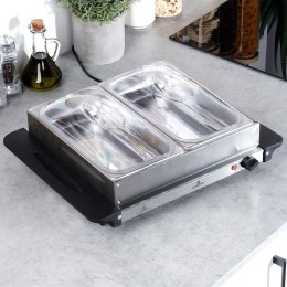 Podgrzewacz elektryczny do potraw stołowy bufetowy stalowy podwójny EXCELLENT ELECTRICS 139654
