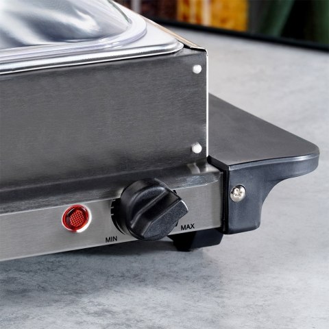 Podgrzewacz elektryczny do potraw stołowy bufetowy stalowy podwójny EXCELLENT ELECTRICS 139654