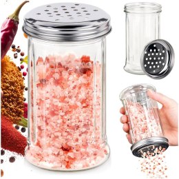 Pojemnik na przyprawy z sitkiem szklany 350ml słoik słoiczek organizer VILDE 229208