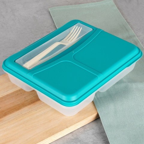 Pojemnik śniadaniowy na śniadanie żywność lunchbox dzielony ze sztućcami 1.3L EXCELLENT HOUSEWARE 229166 Pojemnik śniadaniowy na śniadanie żywność lunchbox dzielony ze sztućcami 1.3L EXCELLENT HOUSEWARE 229166