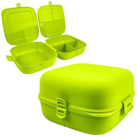 Pojemnik śniadaniowy obiadowy lunchbox z przegródkami zielony 2x700ml VILDE 259324 Pojemnik śniadaniowy obiadowy lunchbox z przegródkami zielony 2x700ml VILDE 259324