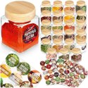 Pojemniki na przyprawy 24 szt 100ml pojemnik szklany + 90 etykiety VILDE 229194 Pojemniki na przyprawy 24 szt 100ml pojemnik szklany + 90 etykiety VILDE 229194