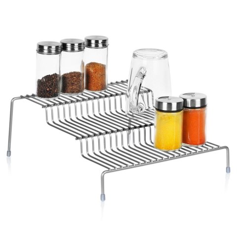 Półka kuchenna metalowa szara 3-poziomowa organizer 28x26x11cm STORAGE SOLUTIONS 229216