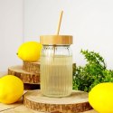 Słoik do picia napojów szklany z zakrętką i słomką grube szkło 500ml EXCELLENT HOUSEWARE 139177 Słoik do picia napojów szklany z zakrętką i słomką grube szkło 500ml EXCELLENT HOUSEWARE 139177