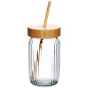 Słoik do picia napojów szklany z zakrętką i słomką grube szkło 500ml EXCELLENT HOUSEWARE 139177 Słoik do picia napojów szklany z zakrętką i słomką grube szkło 500ml EXCELLENT HOUSEWARE 139177