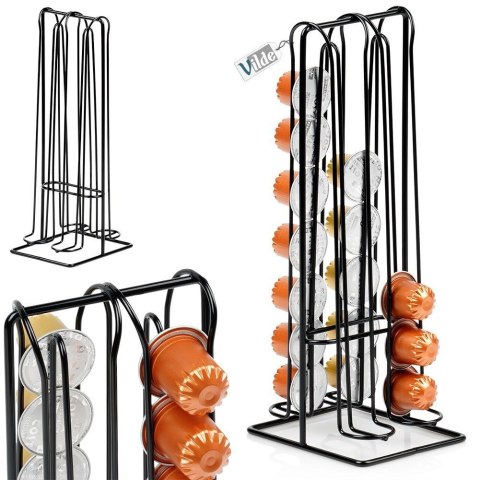 Stojak na kapsułki do kawy Nespresso metalowy czarny 30cm VILDE 229127 Stojak na kapsułki do kawy Nespresso metalowy czarny 30cm VILDE 229127