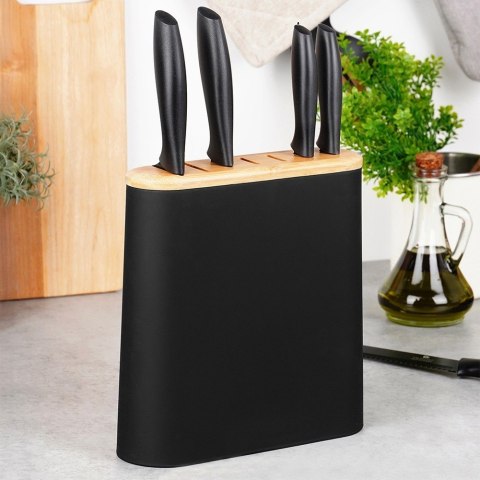 Stojak na noże kuchenne organizer blok pojemnik czarny z przegródkami EXCELLENT HOUSEWARE 229219 Stojak na noże kuchenne organizer blok pojemnik czarny z przegródkami EXCELLENT HOUSEWARE 229219