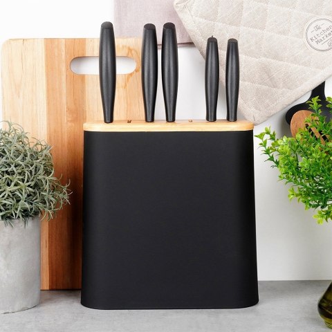 Stojak na noże kuchenne organizer blok pojemnik czarny z przegródkami EXCELLENT HOUSEWARE 229219 Stojak na noże kuchenne organizer blok pojemnik czarny z przegródkami EXCELLENT HOUSEWARE 229219