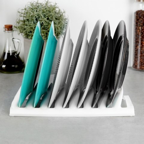 Stojak na pokrywki talerze kuchenny biały 30x13.5x6cm STORAGE SOLUTIONS 229179