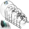 Stojak organizer na pokrywki i talerze do szafki na blat metal czarny VILDE 229062 Stojak organizer na pokrywki i talerze do szafki na blat metal czarny VILDE 229062