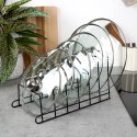 Stojak organizer na pokrywki i talerze do szafki na blat metal czarny VILDE 229062 Stojak organizer na pokrywki i talerze do szafki na blat metal czarny VILDE 229062