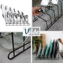 Stojak organizer na pokrywki i talerze do szafki na blat metal czarny VILDE 229062 Stojak organizer na pokrywki i talerze do szafki na blat metal czarny VILDE 229062