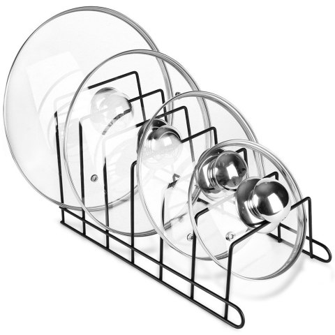 Stojak organizer na pokrywki i talerze do szafki na blat metal czarny VILDE 229062 Stojak organizer na pokrywki i talerze do szafki na blat metal czarny VILDE 229062