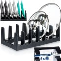 Stojak organizer na pokrywki talerze uniwersalny czarny 28x15x9cm VILDE 229084 Stojak organizer na pokrywki talerze uniwersalny czarny 28x15x9cm VILDE 229084